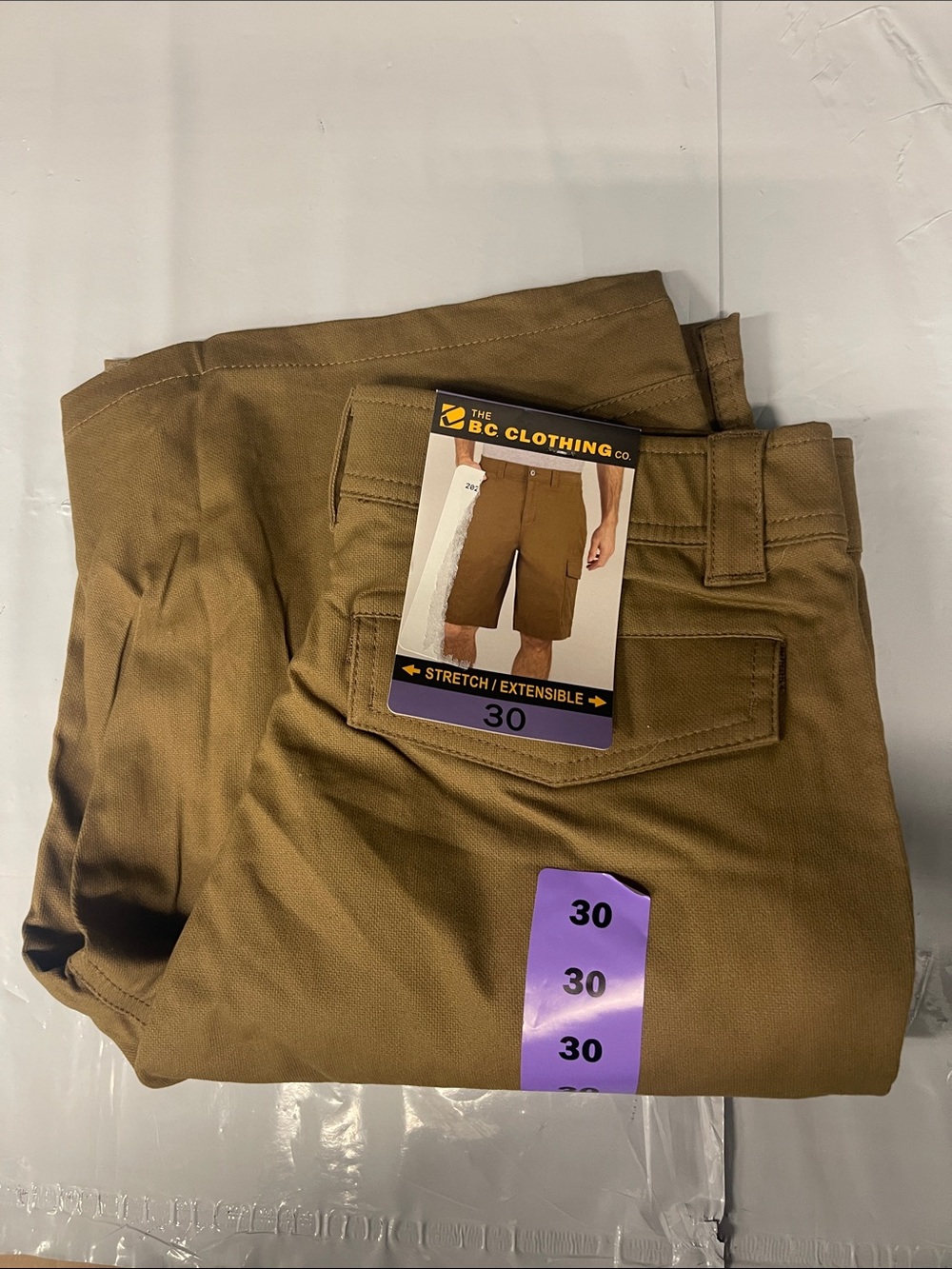 BC Clothing Men's Cargo Shorts - Tan